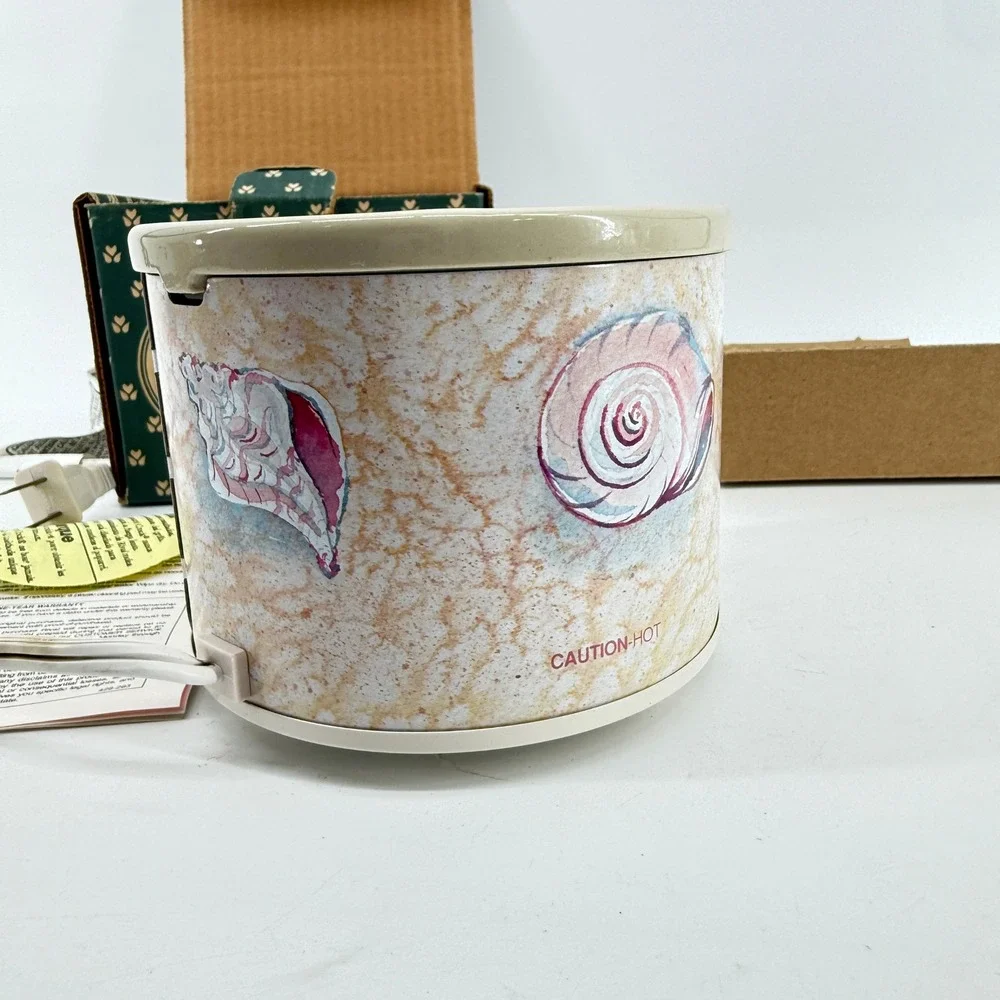 Rival Potpourri Crock Electric Simmering Cooker Beige Seashell Stoneware 3206SS